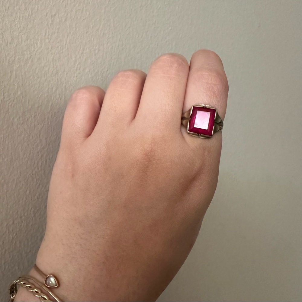 10k Antique Gold Ring Ruby Stone vintage estate